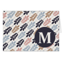 LEAFLET MONOGRAM NOTE CARD