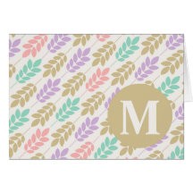 LEAFLET MONOGRAM NOTE CARD