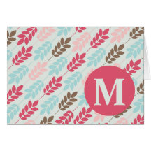 LEAFLET MONOGRAM NOTE CARD