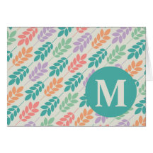LEAFLET MONOGRAM NOTE CARD