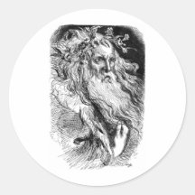 Lear fantastisch gekleidet mit Blumen Runde Sticker