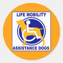 LEBEN-MOBILITÄTS-UNTERSTÜTZUNGS-HUNDE RUNDER AUFKLEBER