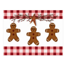 Lebkuchen-Mann-Rezept-Karte Postkarte