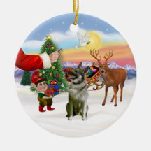 Leckerei für ein norwegisches Elkhound Weihnachtsornament