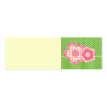 Leere hübsche rosa Blumen-dünne Visitenkarte
