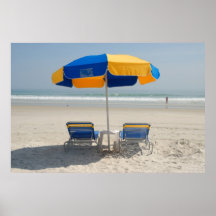 leere Strandstühle Posterdrucke