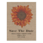 Leinwand-inspirierte orange Sonnenblume Save the D Postkarten