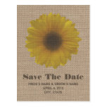 Leinwand-inspirierte Sonnenblume, die Save the Dat Postkarten