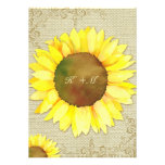 Leinwand-Sonnenblume + Wirbels-Land-Hochzeit lädt  Individuelle Einladungen