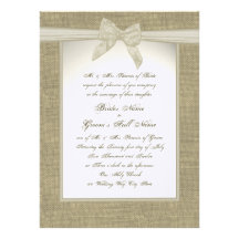 Leinwand und Bogen-rustikale Hochzeit Individuelle Ankündigungen