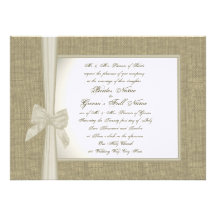 Leinwand und Bogen-rustikale Hochzeit Ankündigungen