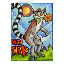 Lemur "mit Dank " Karten