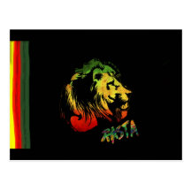 león rasta tarjeta postal