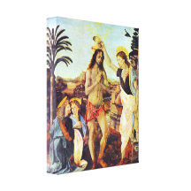 Leonardo da Vinci - die Taufe von Christus Leinwand Druck