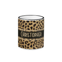 Leopard beschmutzt Muster Teetasse