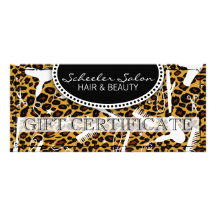 Leopard-Druck-Haar u. Schönheits-Geschenkgutschein Karten Druck