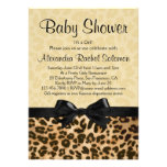 Leopard-Druck mit Bogen-Mädchen-Babyparty-Einladun
