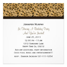 Leopard-Druck-Party Einladungen