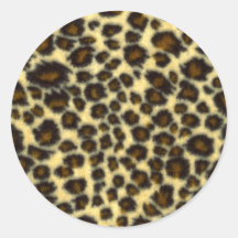 Leopard-Druck-runde Aufkleber
