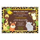 Leopard-Dschungel-Freund-Babyparty-Einladungen