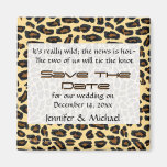 Leopard-Pelz Save the Date Magnete