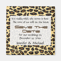 Leopard-Pelz Save the Date Magnete