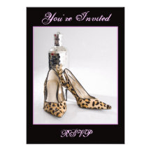 Leopard-Schuh-Einladung