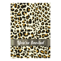 Leoparddruck Personalisierte Einladung