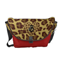 Leoparddruckinitialen-Taschenrot Kurier Taschen