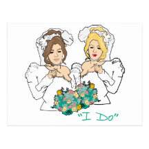 Lesbische Hochzeit Postkarten