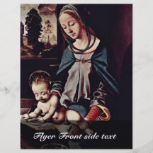 Lesen-Madonna und Christus-Kind durch Piero di Cos Flyer Druck