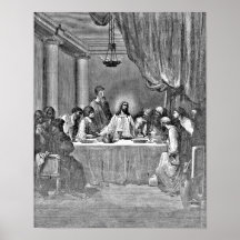 Letztes Abendessen-biblische Illustration Posterdrucke
