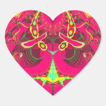 Leuchtstoffalien-Dame Bug Fractal Sticker