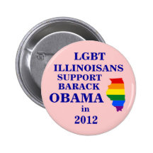 LGBT Illinoisans für Obama 2012 Anstecknadelbutton