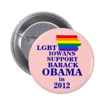 LGBT Iowans für Obama 2012 Anstecknadelbuttons
