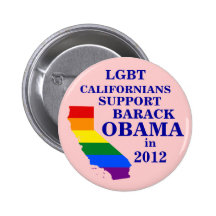 LGBT Kalifornier für Obama 2012 Anstecknadelbuttons