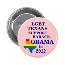 LGBT Texans für Obama 2012 Anstecknadelbutton