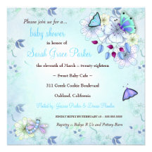 LGC | Garten-Babyparty-Blau Einladungen