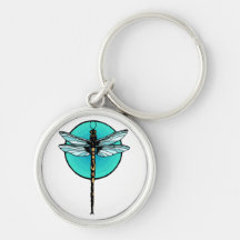 Libelle im Türkis-Kreis Schlüsselbänder