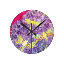 Libellen-Silk Malerei-Uhr