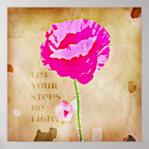 Licht tritt Mohnblume Plakatdruck