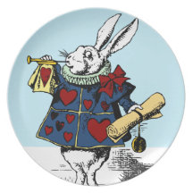 Liebe die weiße Kaninchen-Alice im Wunderland Flacher Teller