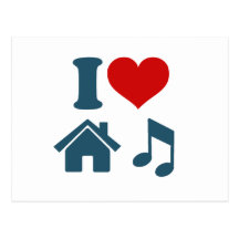 Liebe-Haus-Musik Postkarten