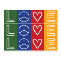 LIEBE - Herz-und Friedenszeichen Postkarte
