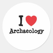Liebe I Archäologie-Herzgewohnheit personalisiert Runde Aufkleber