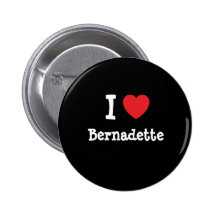 Liebe I Bernadette-Herz T-Shirt Anstecknadel