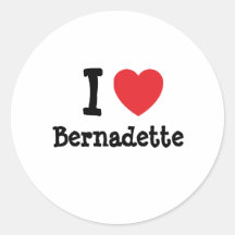 Liebe I Bernadette-Herz T-Shirt Aufkleber