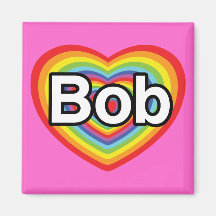 Liebe I Bob: Regenbogenherz Kühlschrankmagnete