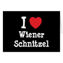 Liebe I Dackelschnitzel-Herz T-Shirt Grußkarte