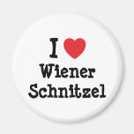 Liebe I Dackelschnitzel-Herz T-Shirt Kühlschrankmagnete